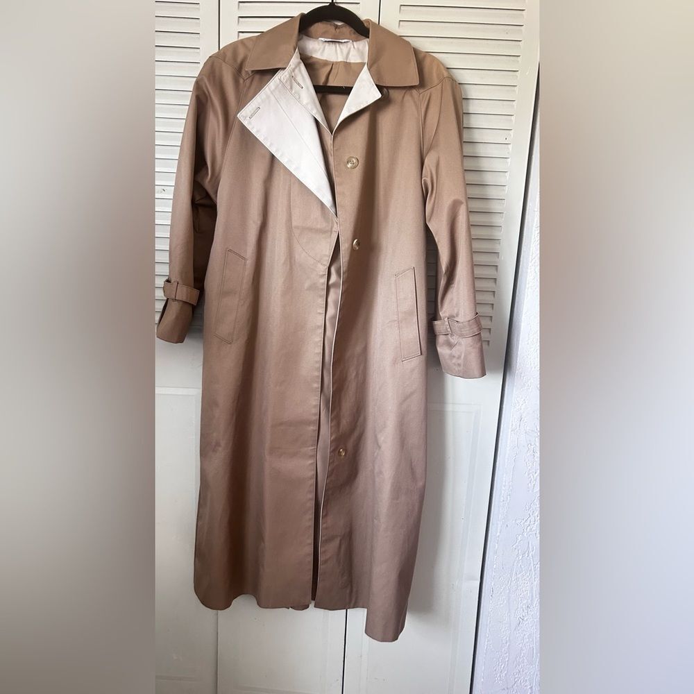 Vintage ICI Tan Trench Coat – Women’s Size 8 – Made in Poland, Classic Style - Picture 2 of 9
